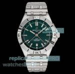 Swiss Clone Breitling Chronomat Automatic GMT Stainless Steel Green Face Watch 40mm 